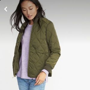 Olive green quilted jacket